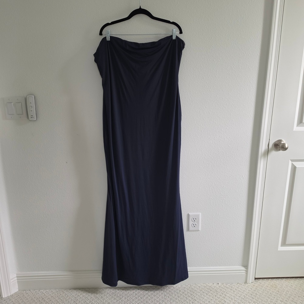 Fashion Nova Diana Strapless Maxi Dress Navy Blue size 3X NWT